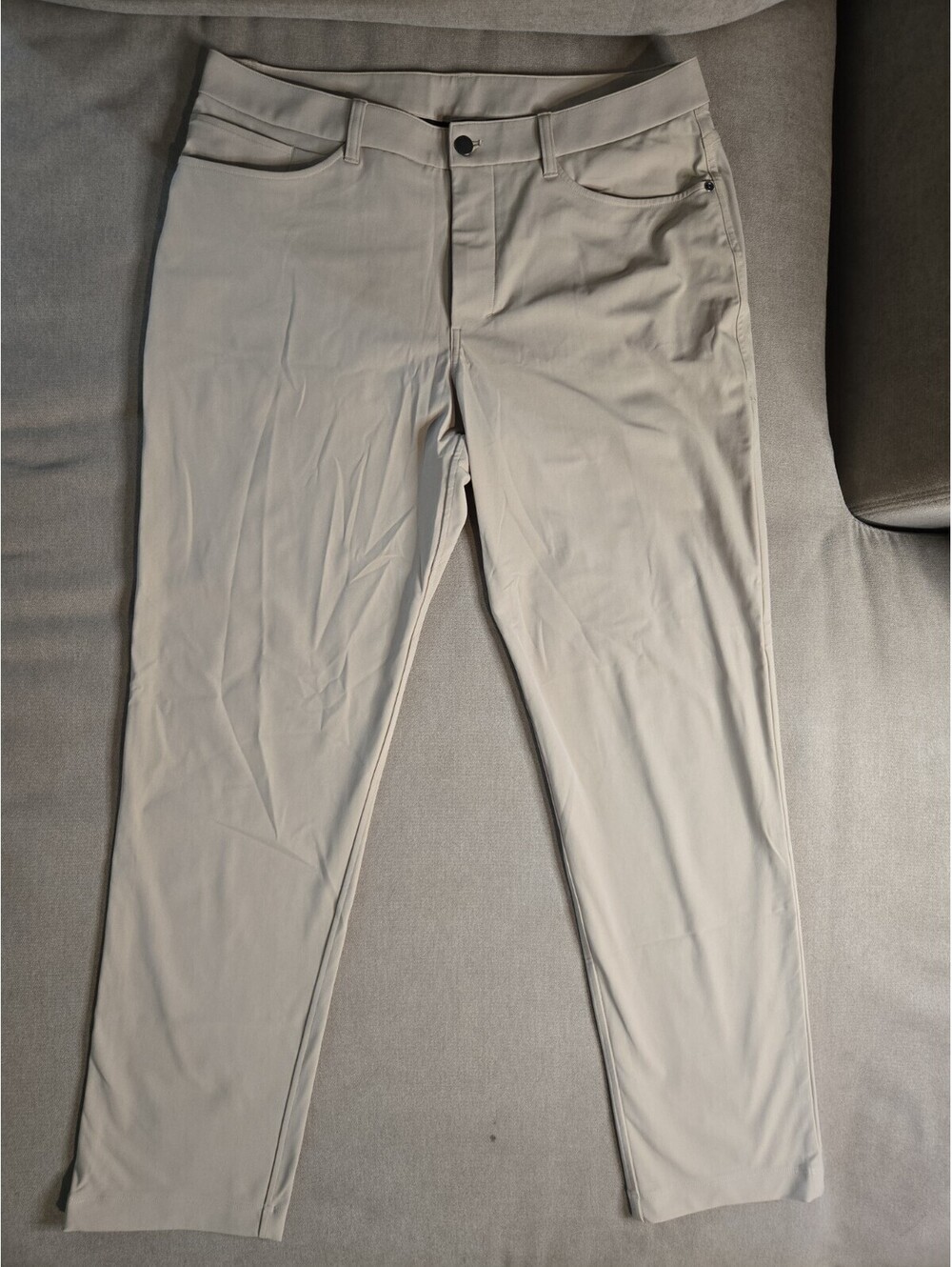 Lululemon ABC Warpstream Pants Mens 34x30 Beige 5 Pocket Stretch Chino